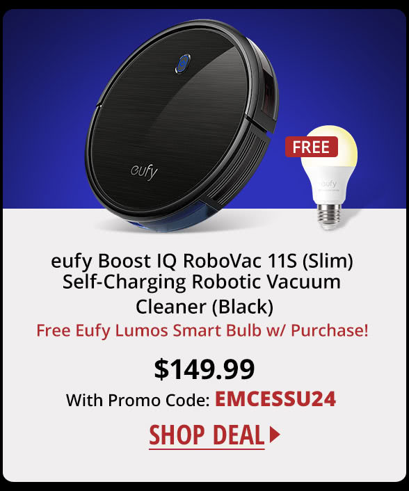 eufy Boost IQ RoboVac 11S (Slim) Self-Charging Robotic Vacuum Cleaner (Black)