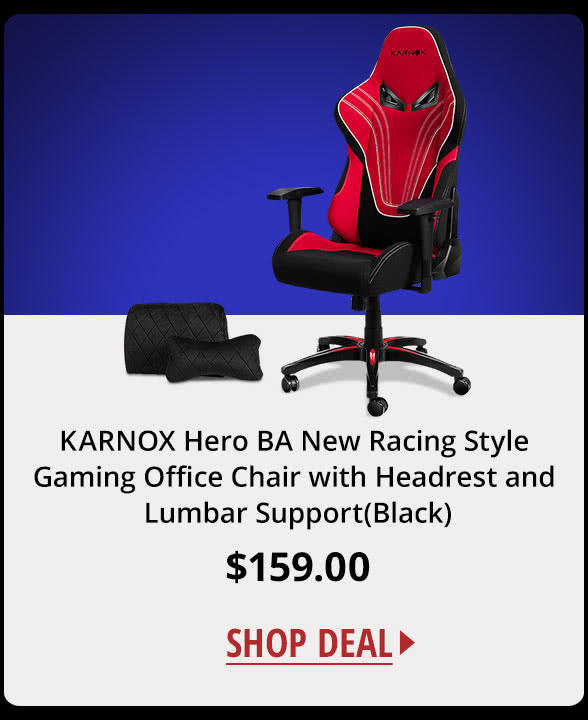 KARNOX Hero BA New Racing Style Gaming Office Chair with Headrest and Lumbar Support(Black)