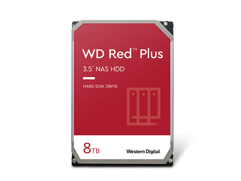 WD Red Plus 8TB NAS Hard Disk Drive 5400 RPM Class SATA 6Gb/s, CMR, 256MB Cache, 3.5 Inch