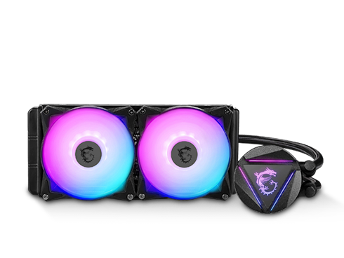 MSI MAG CORELIQUID 240R AIO Liquid CPU Cooler, 240mm Radiator, RGB Lighting Controlled by Software