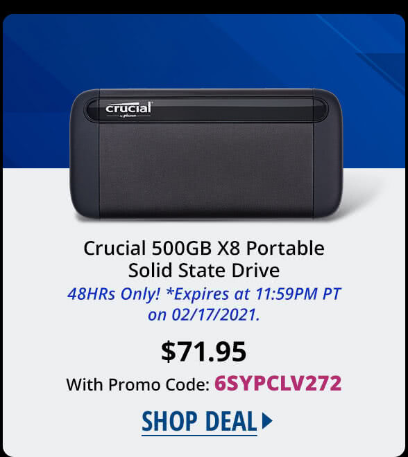 Crucial 500GB X8 Portable Solid State Drive