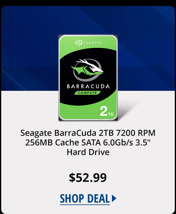 Seagate BarraCuda 2TB 7200 RPM 256MB Cache SATA 6.0Gb/s 3.5" Hard Drive