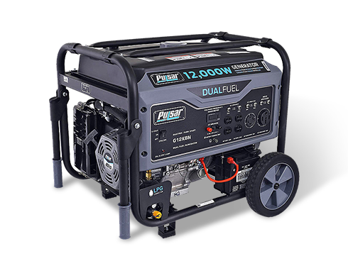Pulsar G12KBN Heavy Duty Portable Dual Fuel Generator, 9500 Rated Watts & 12000 Peak Watts, Gas & LPG, Electric Start