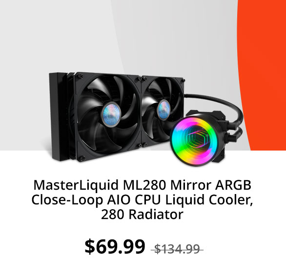 MasterLiquid ML280 Mirror ARGB Close-Loop AIO CPU Liquid Cooler, 280 Radiator