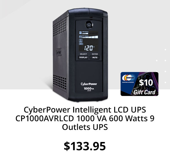 CyberPower Intelligent LCD UPS CP1000AVRLCD 1000 VA 600 Watts 9 Outlets UPS