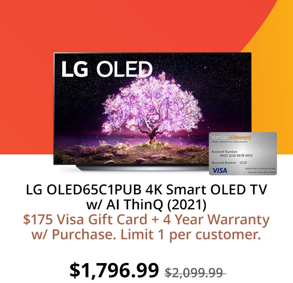 LG OLED65C1PUB 4K Smart OLED TV w/ AI ThinQ (2021)