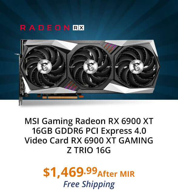 MSI Gaming Radeon RX 6900 XT 16GB GDDR6 PCI Express 4.0 Video Card RX 6900 XT GAMING Z TRIO 16G