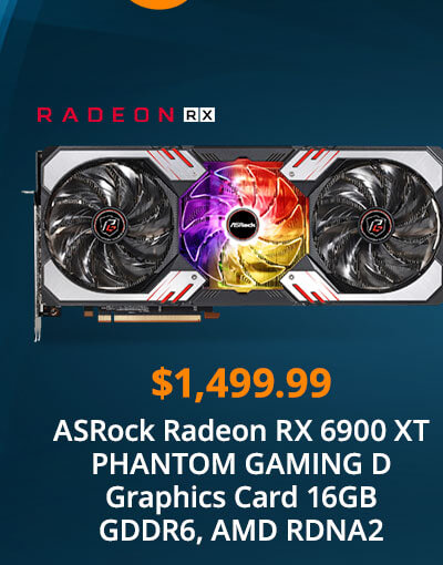 ASRock Radeon RX 6900 XT PHANTOM GAMING D Graphics Card 16GB GDDR6, AMD RDNA2