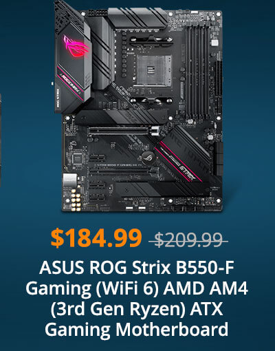 ASUS ROG Strix B550-F Gaming (WiFi 6) AMD AM4 (3rd Gen Ryzen) ATX Gaming Motherboard 