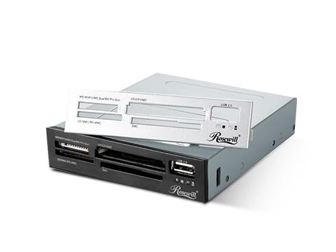 Rosewill RCR-IC001 - 3.5" Internal 40-in-1 Card Reader with USB 2.0 Port & Extra Silver Face Plate