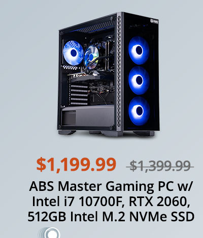 $1199.99 ABS Master Gaming PC w/ Intel i7 10700F, RTX 2060, 512GB Intel M.2 NVMe SSD