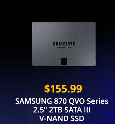 $155.99 SAMSUNG 870 QVO Series 2.5" 2TB SATA III V-NAND SSD