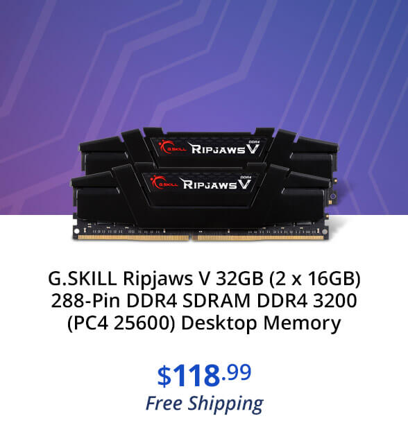 G.SKILL Ripjaws V 32GB (2 x 16GB) 288-Pin DDR4 SDRAM DDR4 3200 (PC4 25600) Desktop Memory