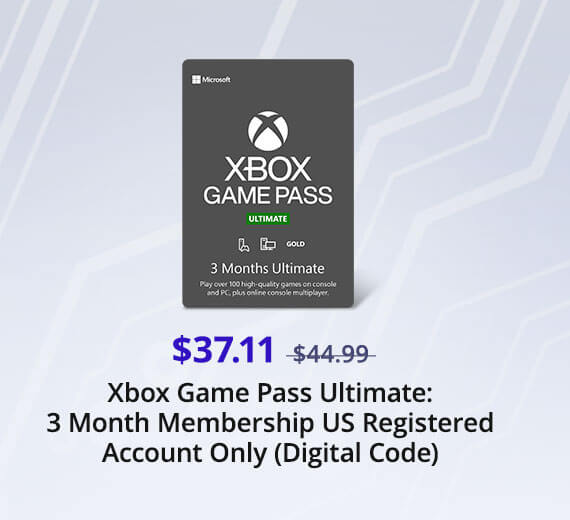 Xbox Game Pass Ultimate: 3 Month Membership US Registered Account Only (Digital Code)