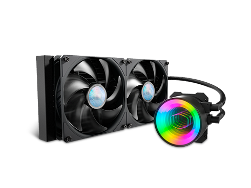 MasterLiquid ML280 Mirror ARGB Close-Loop AIO CPU Liquid Cooler, Mirror ARGB Pump, 280 Radiator, Dual SickleFlow 140mm, 3rd Gen Dual Chamber Pump for AMD Ryzen/Intel 1200, 1151, LGA 1700 Compatible