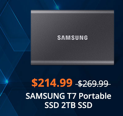 $214.99 SAMSUNG T7 Portable SSD 2TB SSD