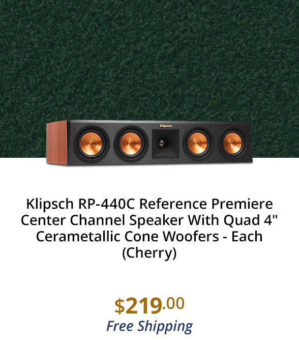 Klipsch RP-440C Reference Premiere Center Channel Speaker With Quad 4" Cerametallic Cone Woofers - Each (Cherry)