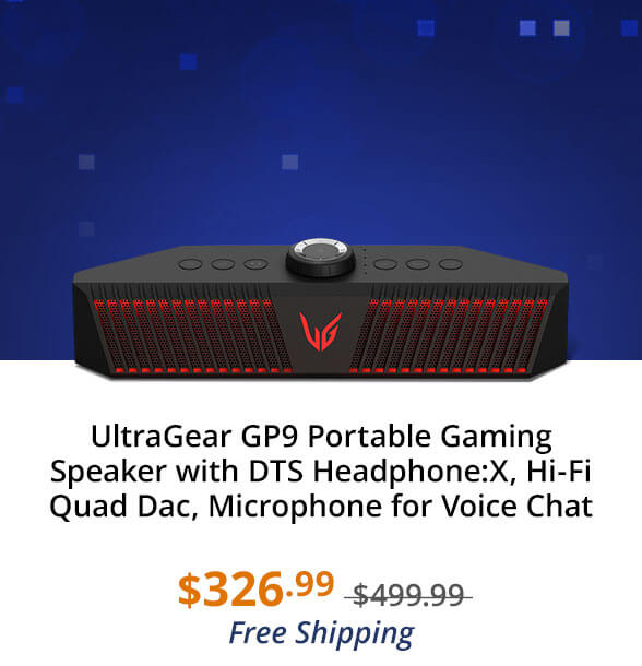 UltraGear GP9 Portable Gaming Speaker with DTS Headphone:X, Hi-Fi Quad Dac, Microphone for Voice Chat