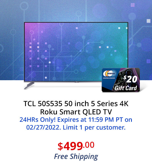 TCL 50S535 50 inch 5 Series 4K Roku Smart QLED TV