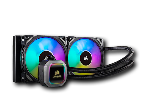 CORSAIR Hydro H100i RGB PLATINUM, 240mm, 2 X ML PRO 120mm RGB PWM Fans Liquid CPU Cooler