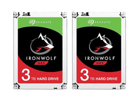 Combo: (2x) Seagate IronWolf 3TB 5900 RPM 64MB Cache 3.5 inch NAS Internal Hard Drive
