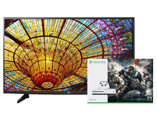 Combo: LG Electronics 49UH6030 49-Inch 4K Ultra HD Smart LED TV + Xbox One S 1TB Console - Gears of War 4 Bundle