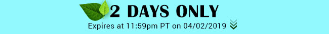 Today Only - Expires at 11:59pm PT on 04/02/19