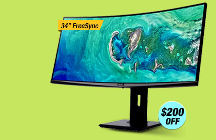 Acer 34 inch 4ms (GTG) FreeSync 3440 x 1440 2K 100Hz Curved Ultrawide Gaming Monitor