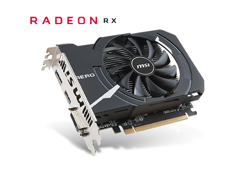 MSI Radeon RX 560 DirectX 12 AERO ITX 2G OC 2GB 128-Bit GDDR5 Video Card