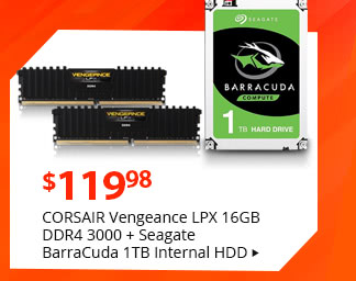 Feature - Corsair Vengeance LPX 16GB DDR4 3000 + Seagate BarraCuda 1TB Internal HDD