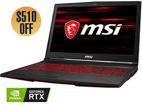 MSI Intel i7-8750H (2.20 GHz) 120 Hz 15.6 Inch Gaming Laptop, NVIDIA GeForce RTX 2060 6GB, 16GB Memory, 128GB SSD, 1TB HDD