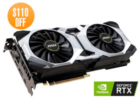 MSI GeForce RTX 2080 DirectX 12 8GB 256-Bit GDDR6 PCI-Express 3.0 x16 HDCP Ready SLI Support Video Card