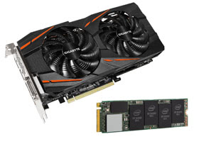 Combo: Intel 660p Series M.2 2280 512GB PCI-Express 3.0 x4 3D2 Internal Solid State Drive, GIGABYTE Radeon RX 570 DirectX 12 4GB 256-Bit GDDR5 PCI-Express 3.0 x16 CrossFireX Support ATX Video Card