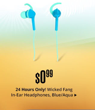 Feature - Wicked Fang In-Ear Headphones, Blue/Aqua
