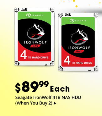 Feature - $89.99 Each: Seagate IronWolf 4TB NAS HDD (When You Buy 2)