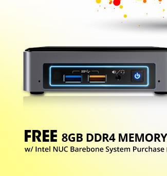 Feature - 8GB DDR4 Memory w/ Intel NUC Barebone System