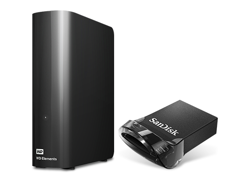 WD Elements 10TB USB 3.0 Desktop Hard Drive + SanDisk 128GB Ultra Fit USB 3.1 Flash Drive