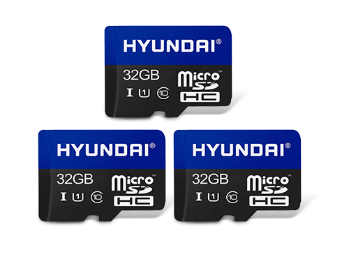 3X HYUNDAI 32GB Premier microSDHC UHS-I / Class 10 Memory Card w/ SD Adapter