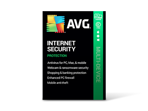 AVG Internet Security 2020, 3 Devices, 1 Year [Key Card]