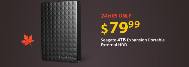 Feature - 24 Hrs Only: Seagate 4TB Expansion Portable External HDD