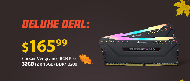 Deluxe Deal - $165.99 Corsair Vengeance RGB Pro 32GB (2 x 16GB) DDR4 3200