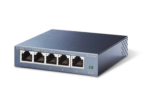 TP-LINK TL-SG105 Unmanaged 5-Port Gigabit Desktop Switch, Metal Case, Power-Saving