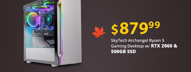 Feature - SkyTech Archangel Ryzen 5 Gaming Desktop w/ RTX 2060 & 500GB SSD