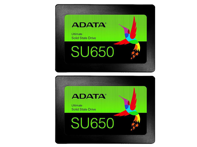 Combo (2X): ADATA Ultimate SU650 2.5 inch 240GB SATA III 3D NAND Internal Solid State Drive (SSD) ASU650SS-240GT-R