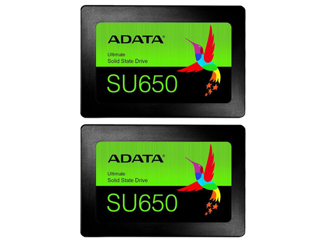 Combo (2X): ADATA Ultimate SU650 2.5 inch 120GB SATA III 3D NAND Internal Solid State Drive (SSD) ASU650SS-120GT-R