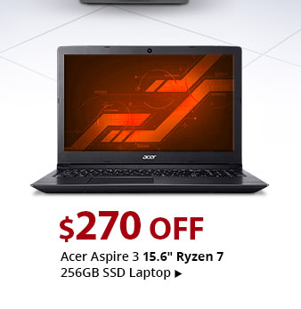 Feature - Acer Aspire 3 15.6 inch Ryzen 7 256GB SSD Laptop