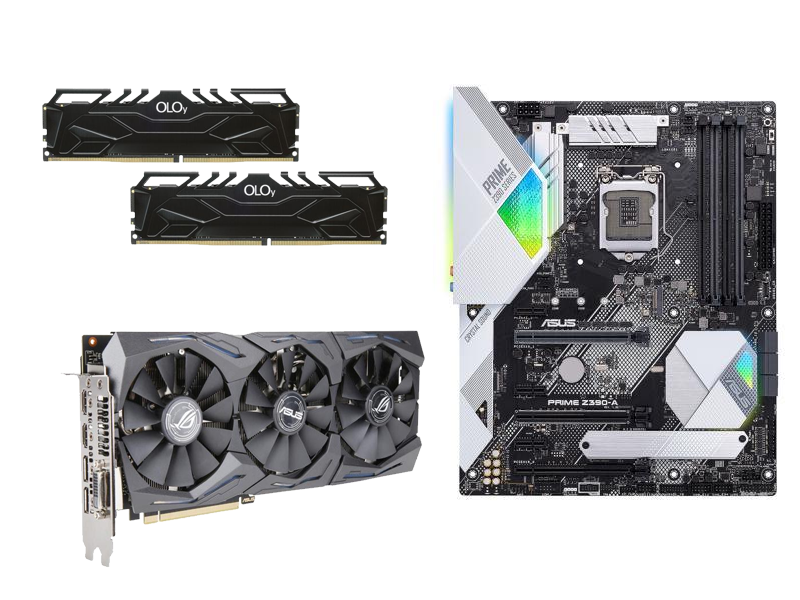 ASUS Prime Z390-A MOBO + ASUS ROG STRIX GeForce GTX 1060 6GB GDDR5 + OLOy 32GB (2 x 16GB) DDR4 3200