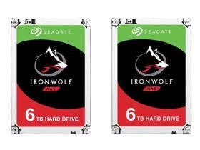 Combo (2x) Seagate IronWolf ST6000VN0033 6TB 7200 RPM 256MB Cache SATA 6.0Gb/s 3.5 inch Internal Hard Drive