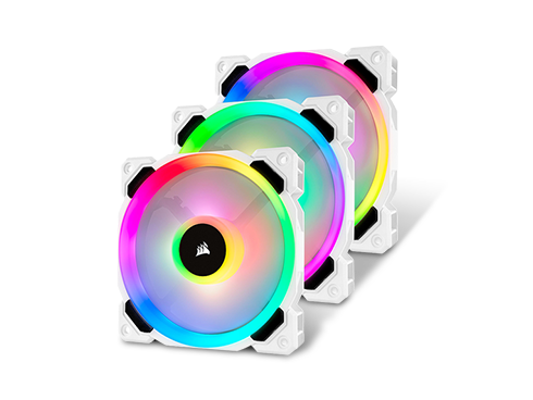Corsair LL120 Dual Light Loop RGB LED PWM Fan, 3-Fan Pack w/ Lighting Node PRO, White