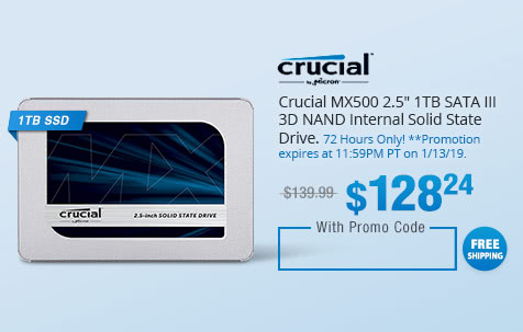 Crucial MX500 2.5" 1TB SATA III 3D NAND Internal Solid State Drive